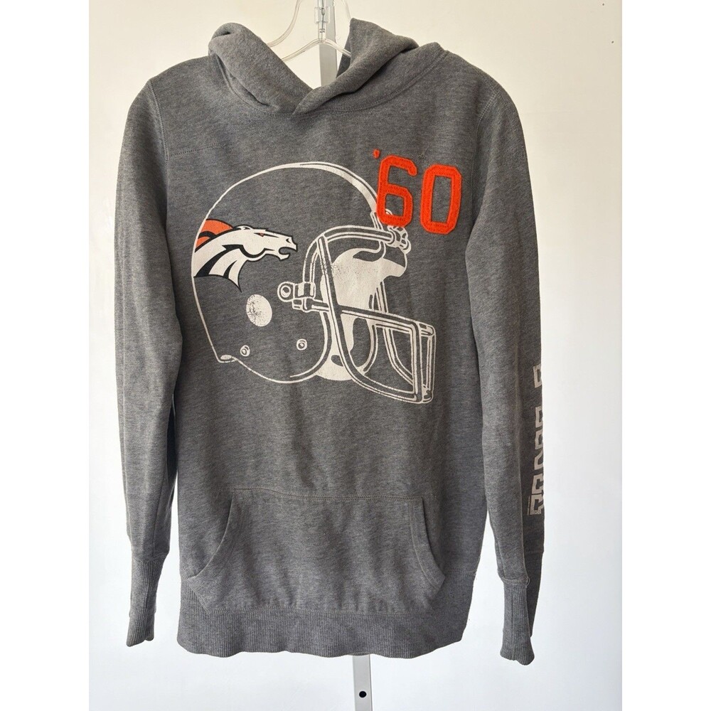 Denver Broncos Victoria's Secret PINK NFL Hoodie Sweatshirt Women M Gray